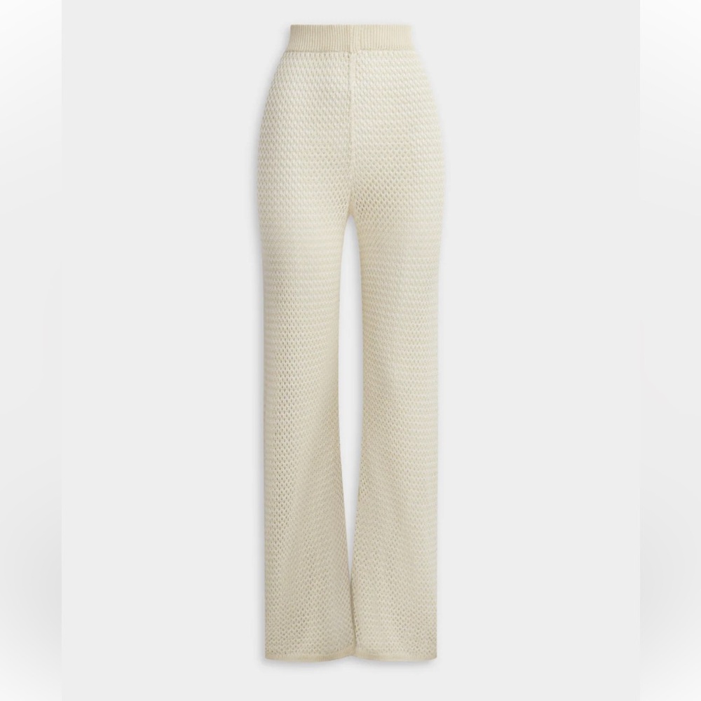 Venroy Knit Wide-Leg Pants in Cream